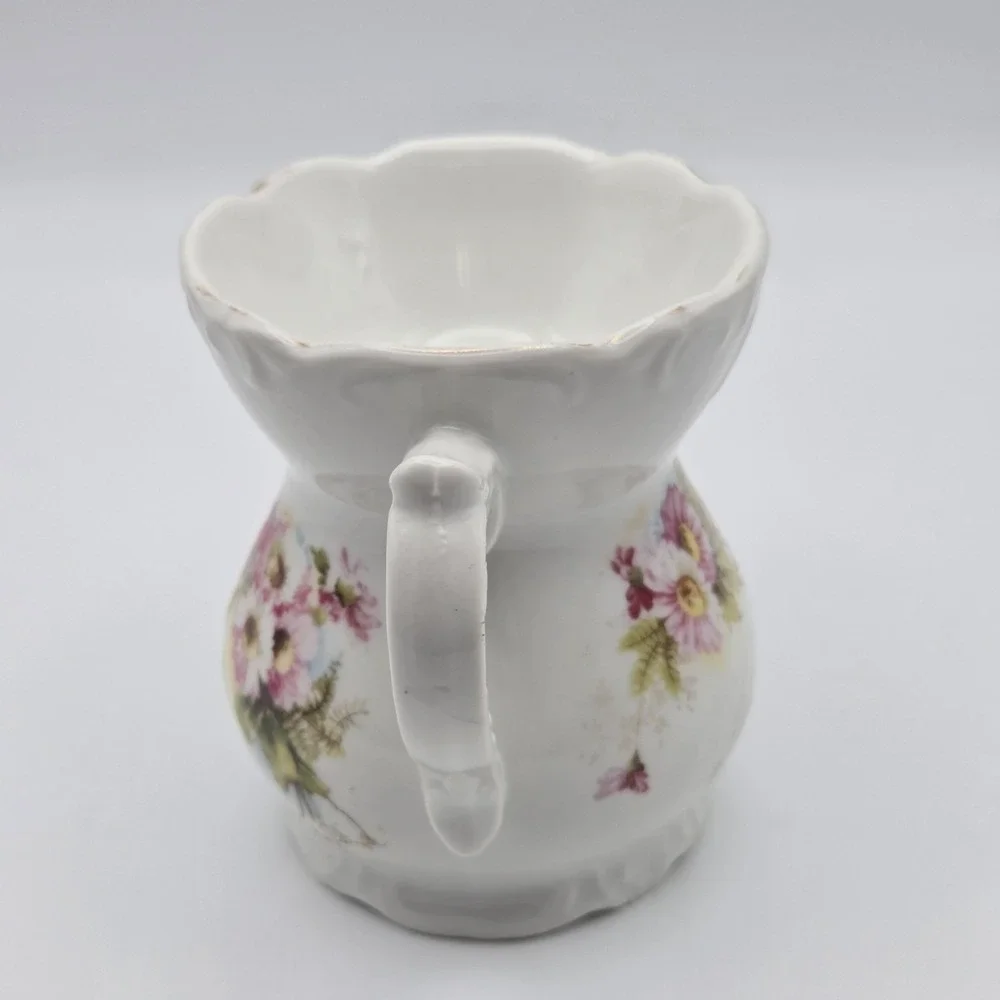 Vintage Floral Shaving Scuttle Mug Victorian Cottagecore Flower Stand/Vase